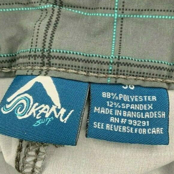 Kanu Shorts Men's Sz 38 Athletic Lightweight Button Pockets Soft Plaid Summer - Picture 7 of 7